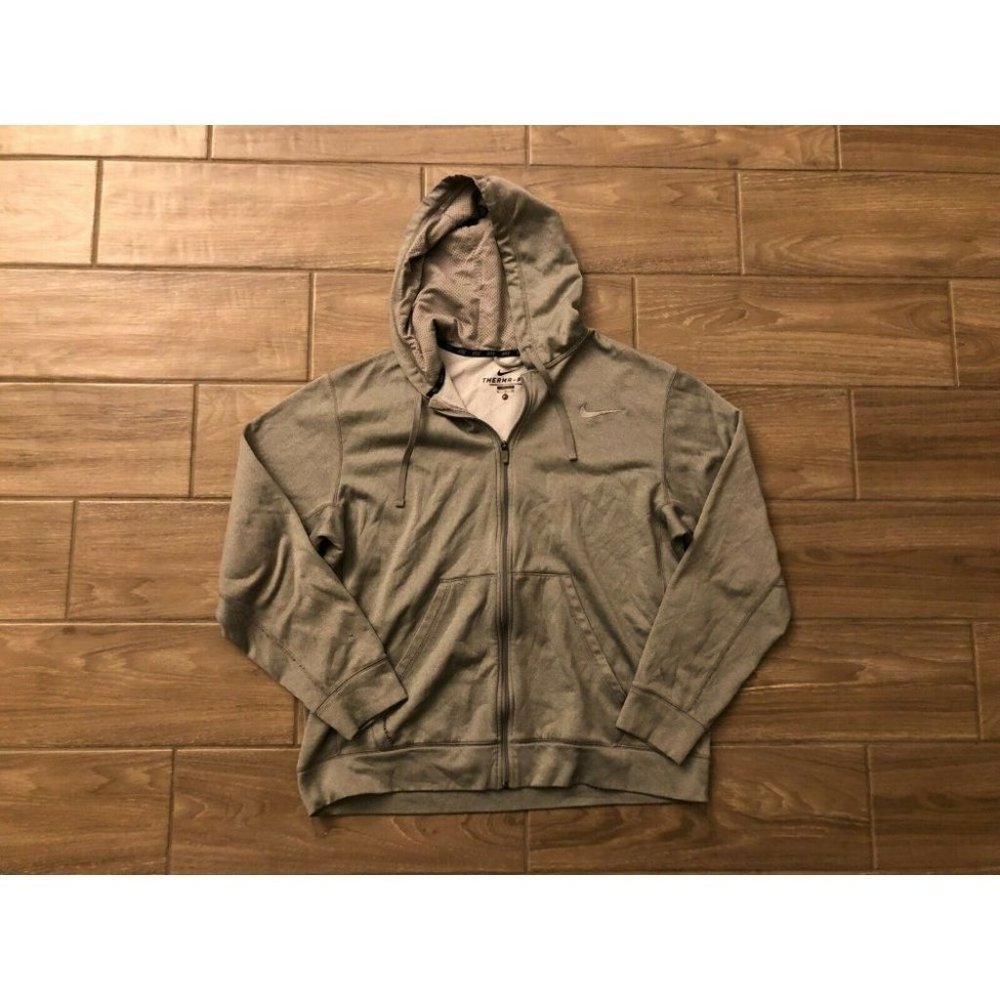 Mens Nike Therma-Fit Full-Zip Athletic Jacket Size XL Heathered Gray